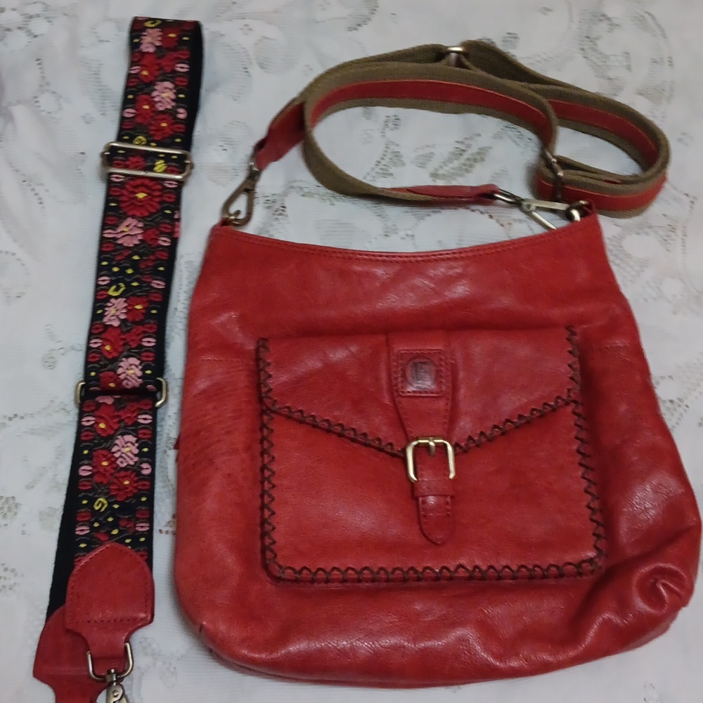 Red Leather Crossbody Bag